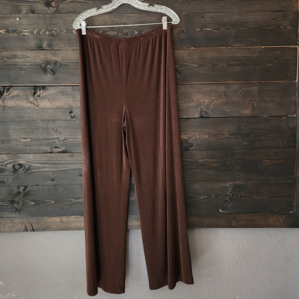 Chico's Traveler Slinky Pants Women's 2 REG 12 L 31x30" Brown Straight FLAW - Picture 3 of 10
